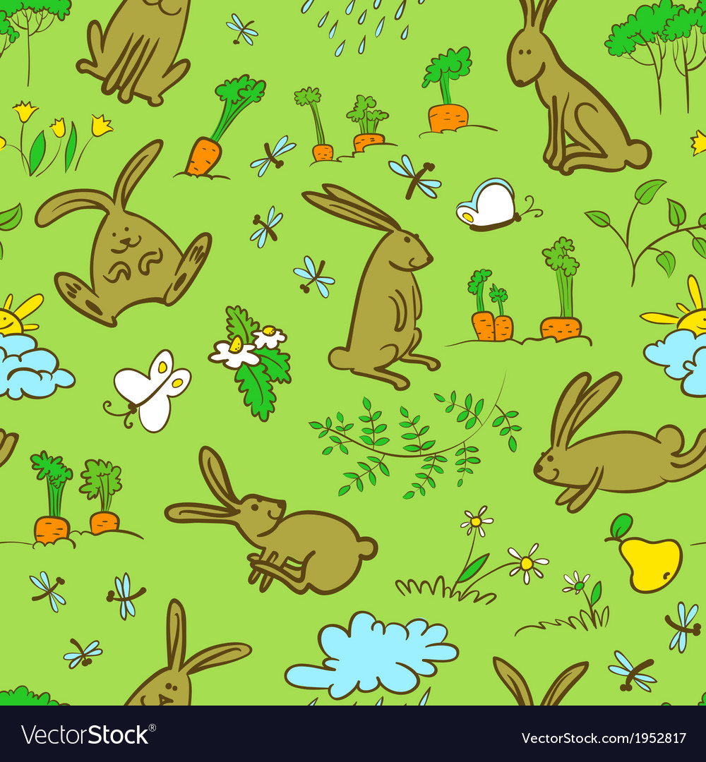 Background with bunnies Royalty Free Vector Image