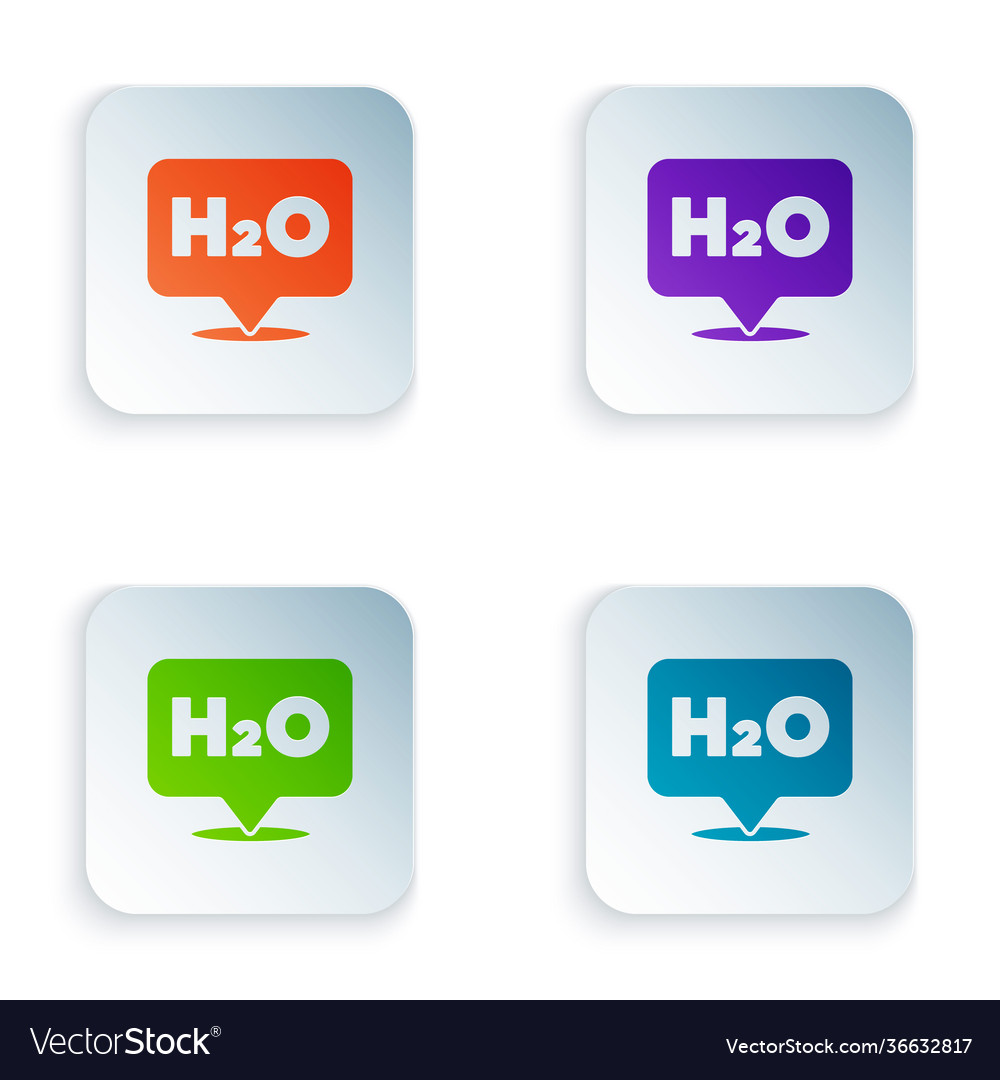 Color chemical formula for water drops h2o shaped