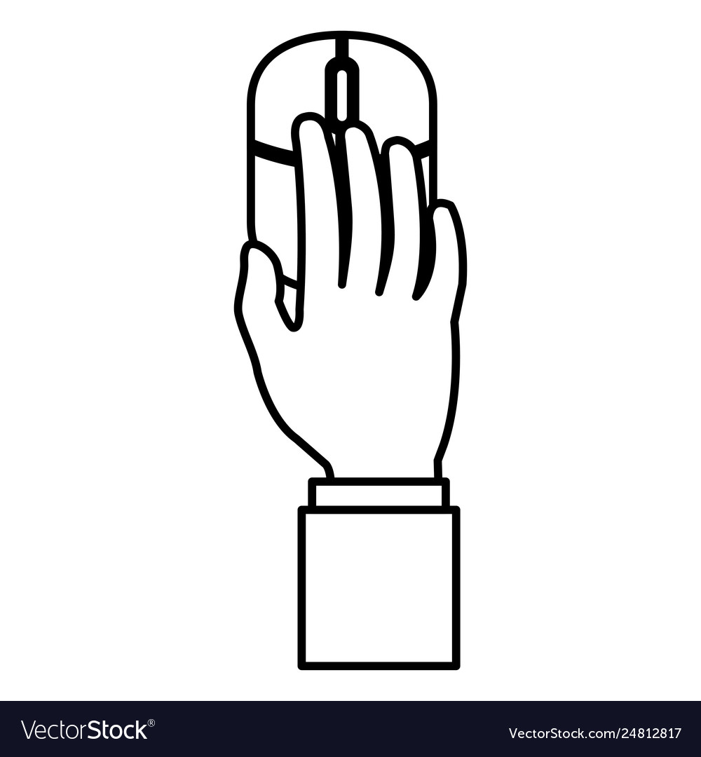 Hand using computer mouse Royalty Free Vector Image