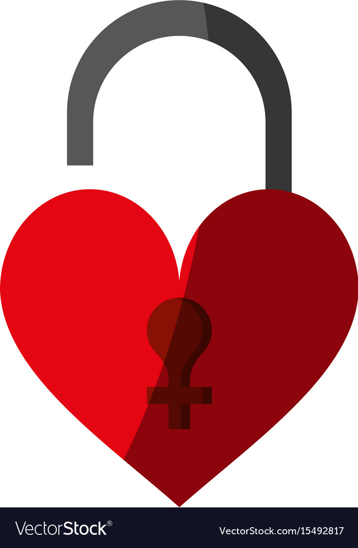 Heart shape safety lock icon image