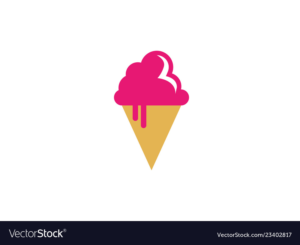 Ice cream cone with strawberry and vanilla Vector Image