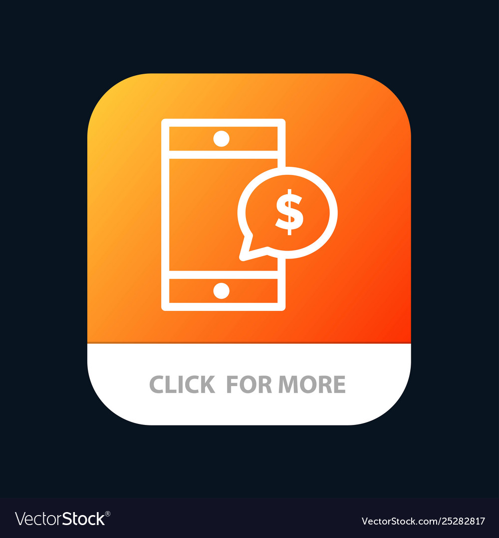 Mobile cell money dollar app button Royalty Free Vector