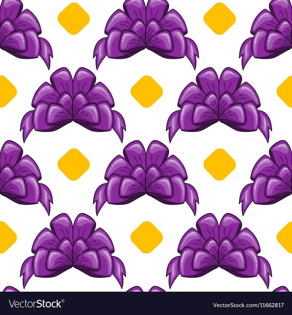 Seamless pattern with cartoon bow Royalty Free Vector Image