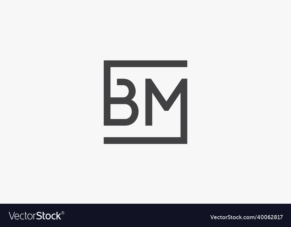 Square bm logo concept on white background Vector Image