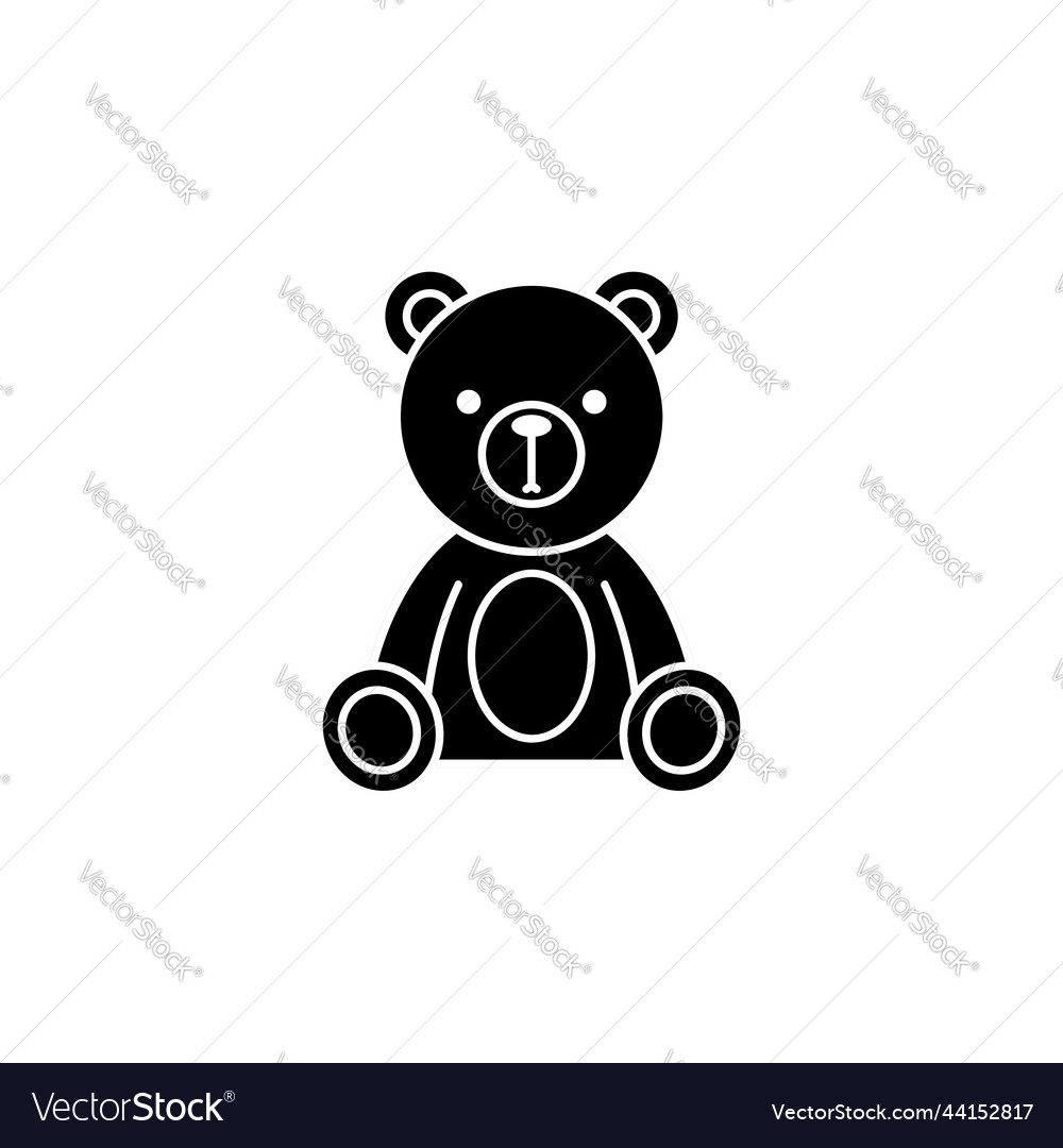 Teddy bear soft toy line icon Royalty Free Vector Image