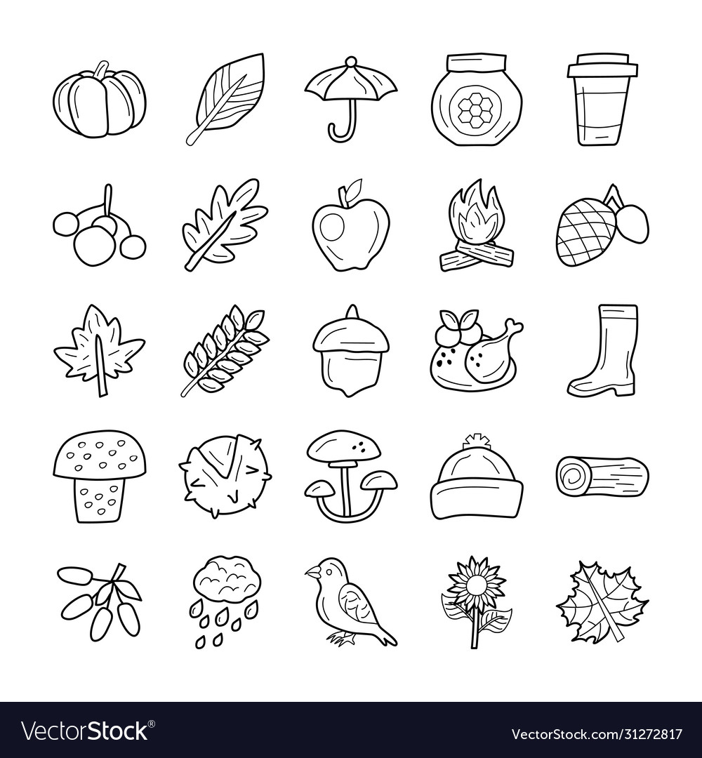 Weather foods and holiday icons Royalty Free Vector Image