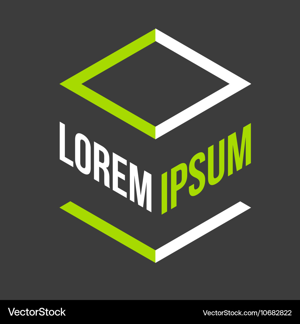 Abstract cube logo Royalty Free Vector Image - VectorStock