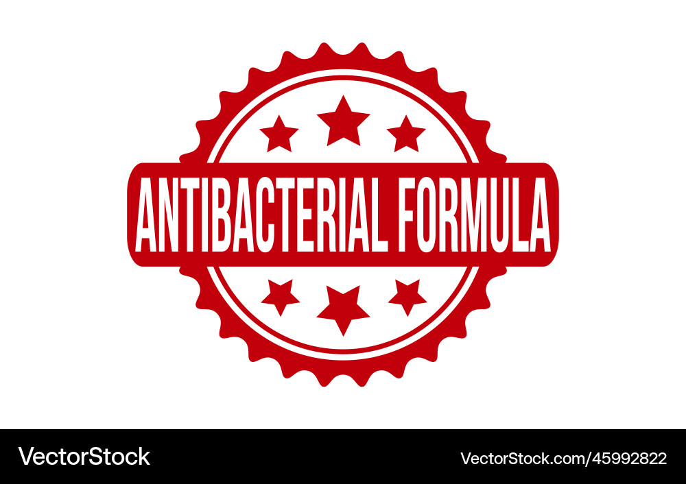Antibacterial formula rubber grunge stamp seal Vector Image