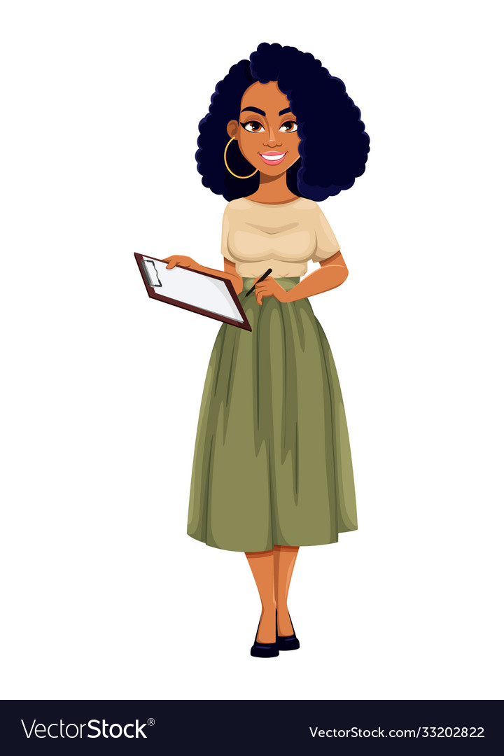 Beautiful african american business woman Vector Image