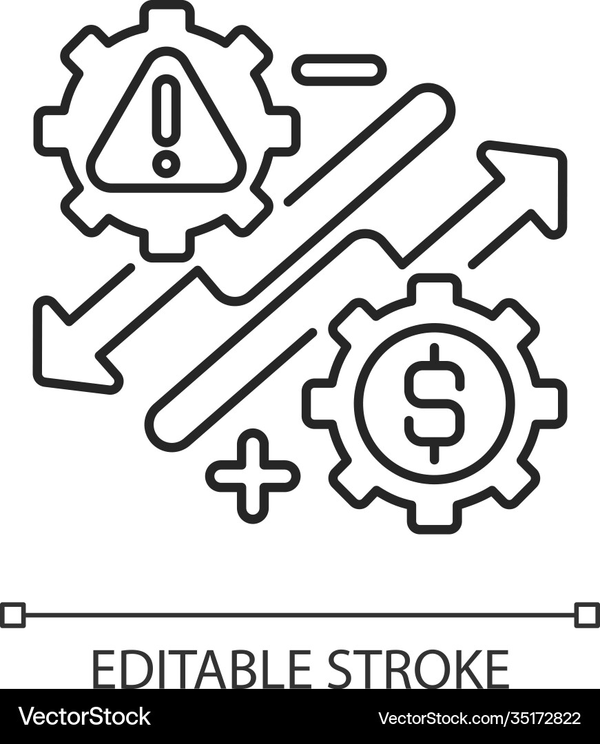 Business risks linear icon Royalty Free Vector Image