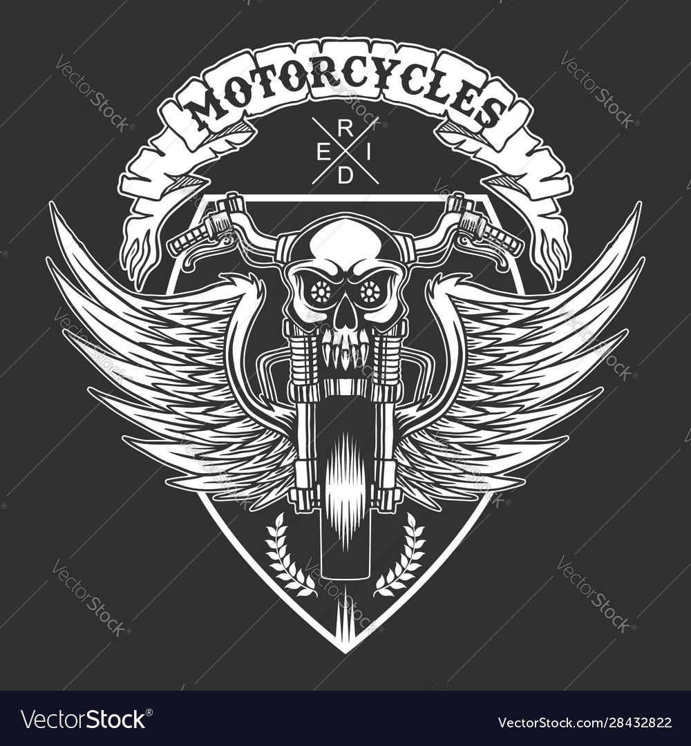 Custom motorcycles badge Royalty Free Vector Image