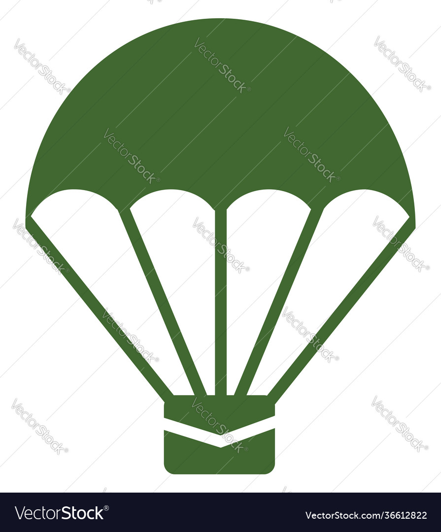 Green army parachute on white background Vector Image