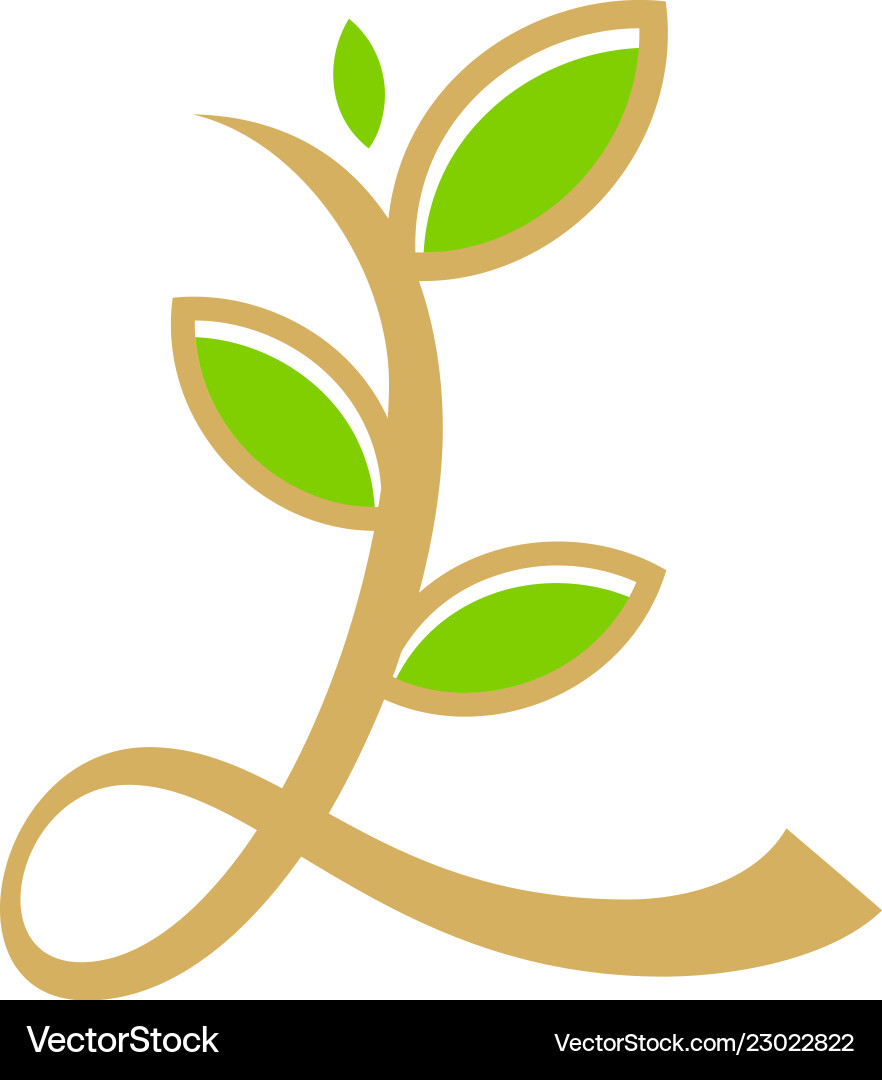 L initial leaf decorative logo Royalty Free Vector Image