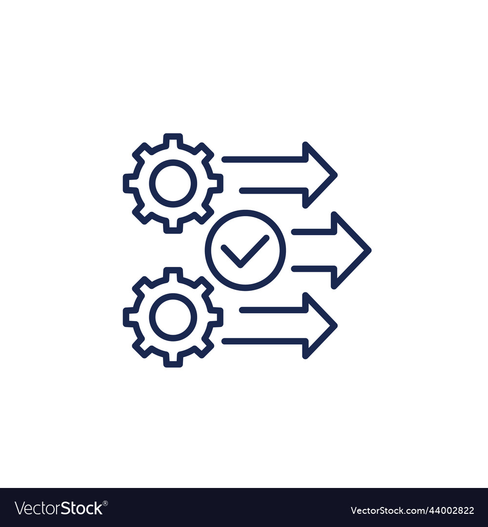 Process operation icon with gears line Royalty Free Vector