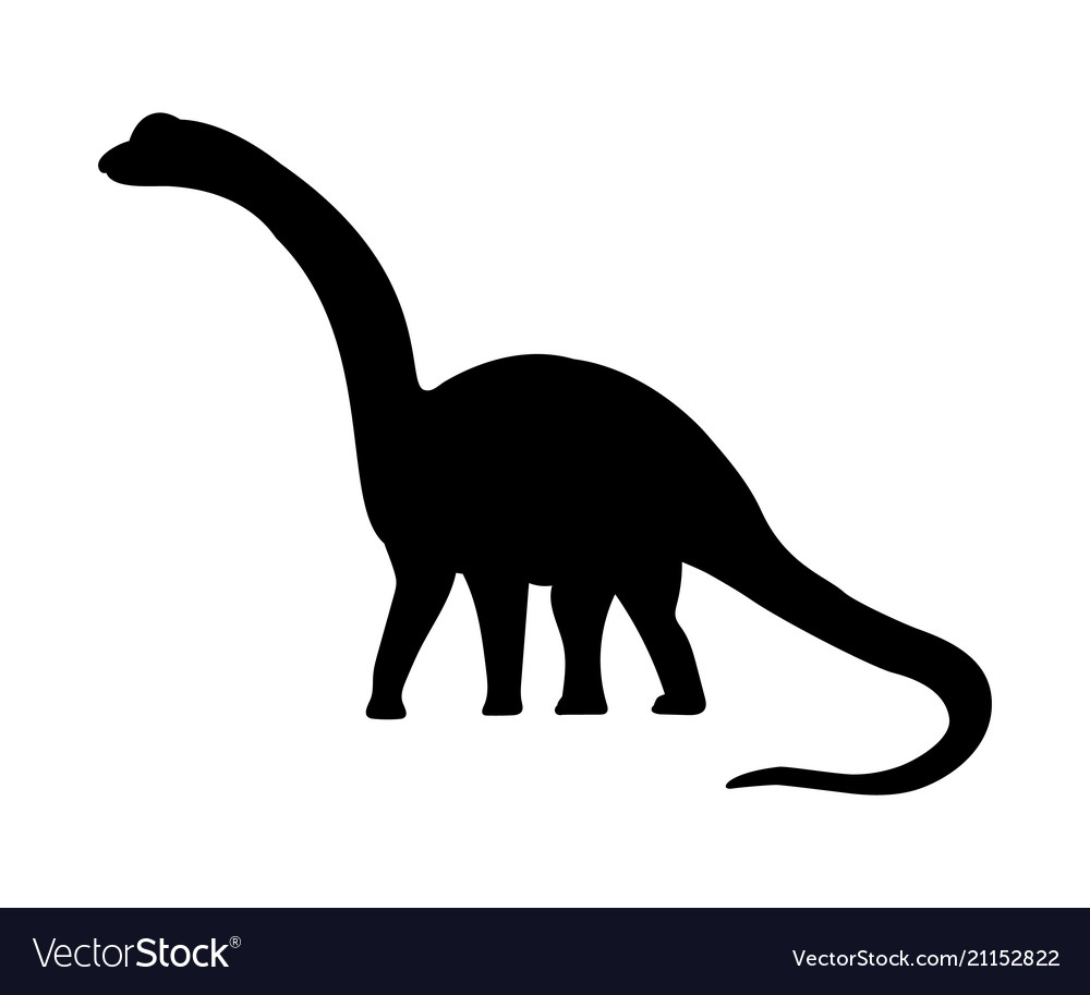 Download Silhouette brachiosaurus dinosaur jurassic Vector Image