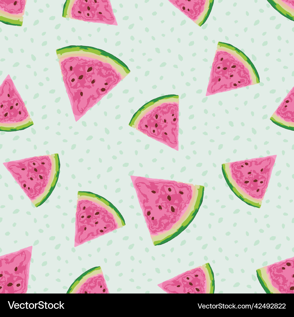 Watermelon slices seamless pattern Royalty Free Vector Image