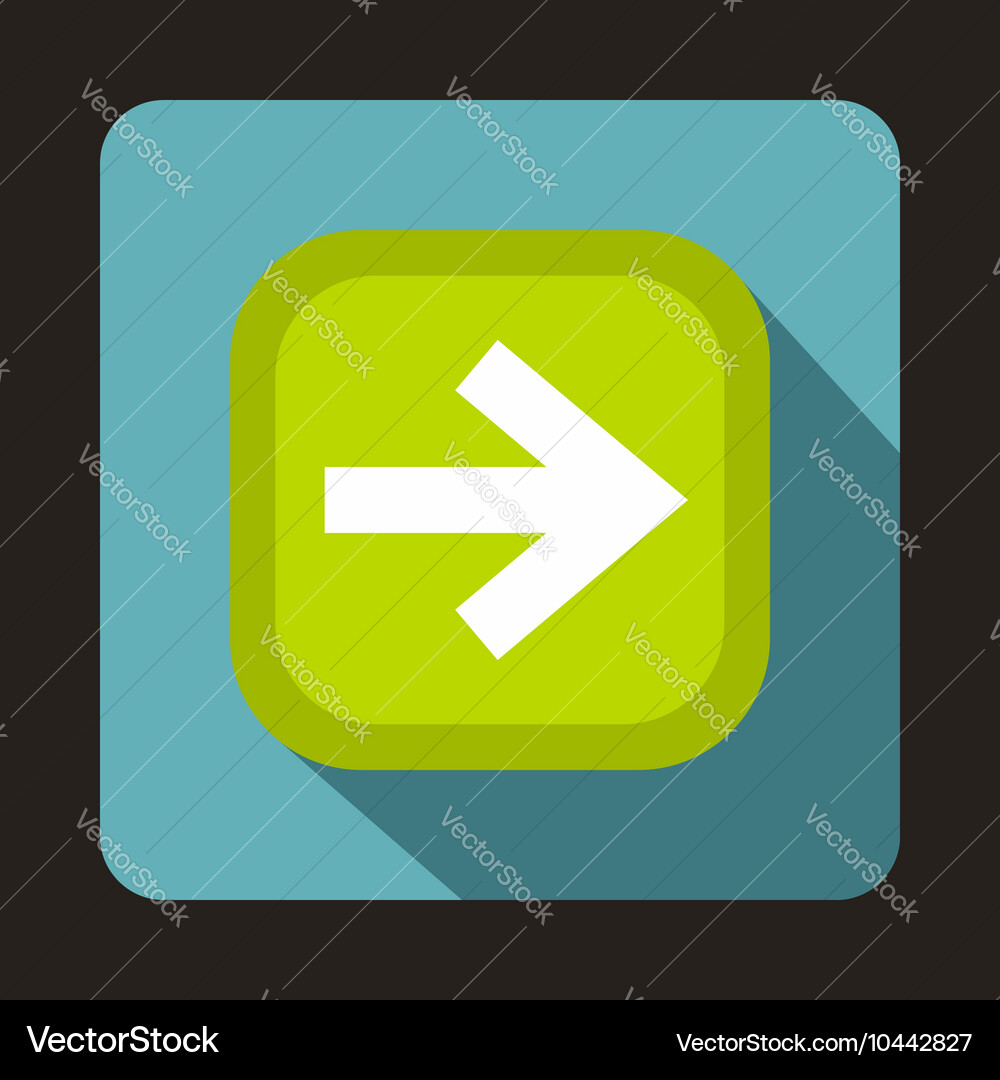 Arrow button icon flat style Royalty Free Vector Image