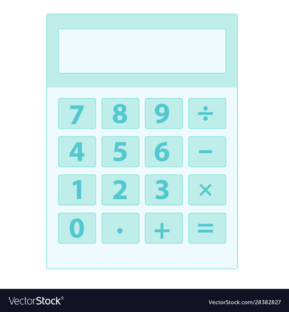 Blue calculator icon with numbers on a white Vector Image