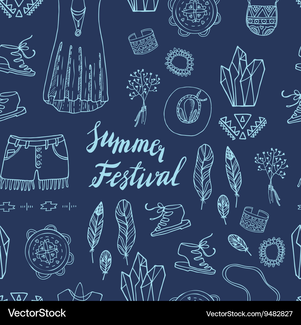 Boho chic seamless pattern Royalty Free Vector Image