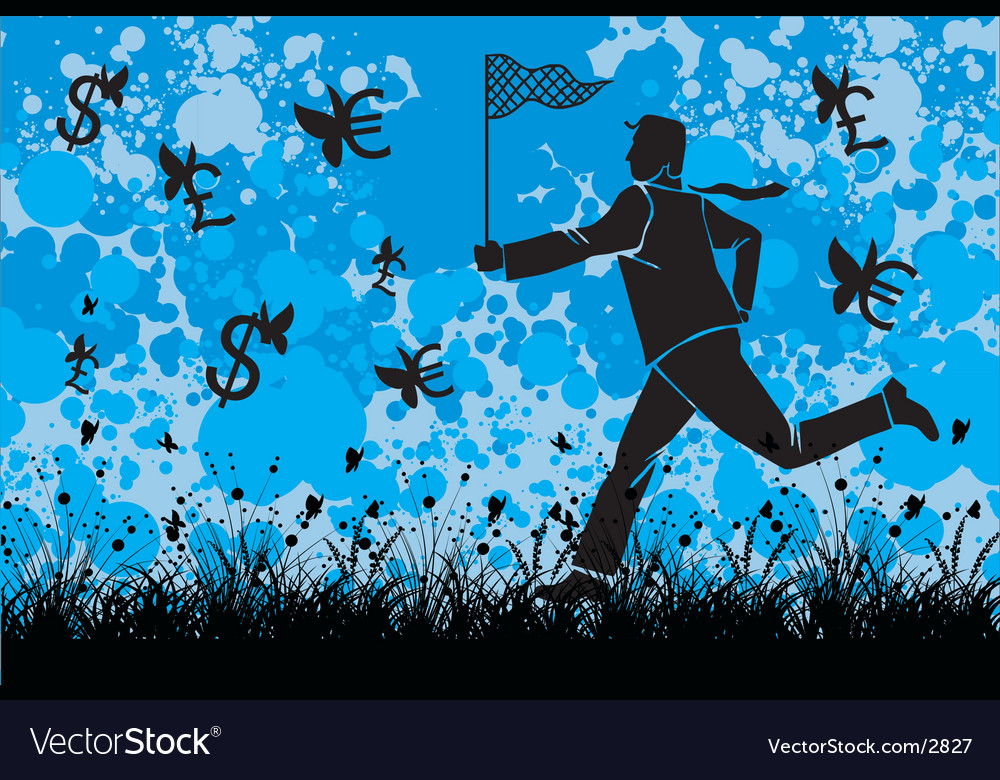 Businessman catching money