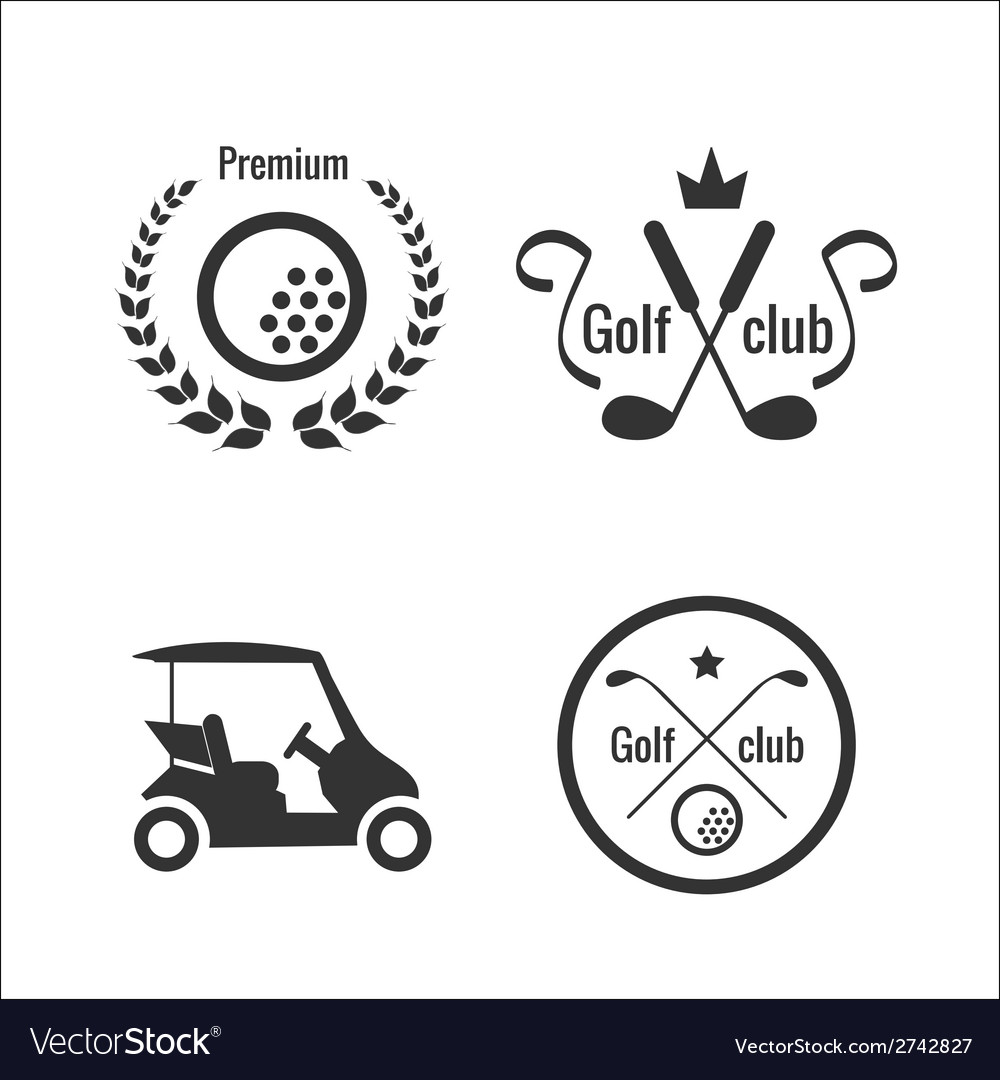 Golf icons and labels Royalty Free Vector Image