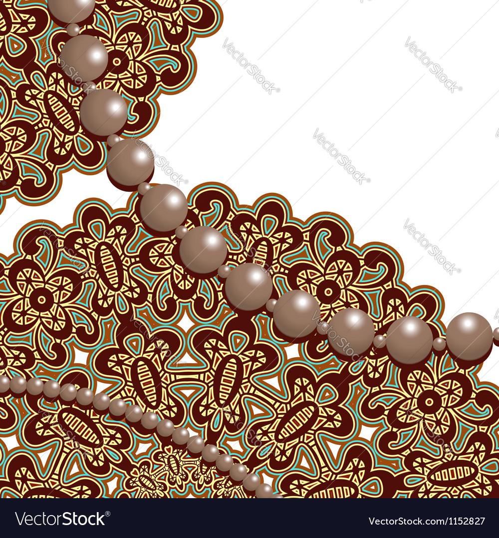 Lace and pearls Royalty Free Vector Image - VectorStock