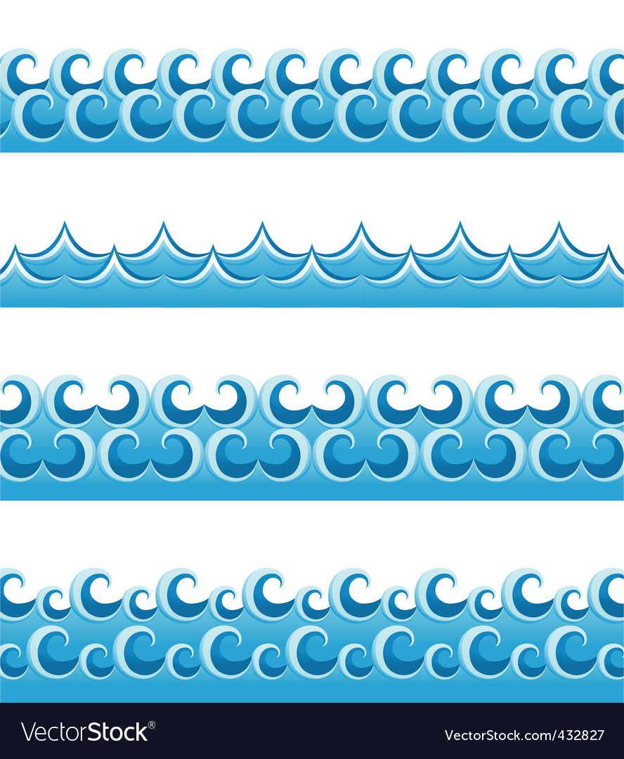 Waves Borders Royalty Free Vector Image VectorStock