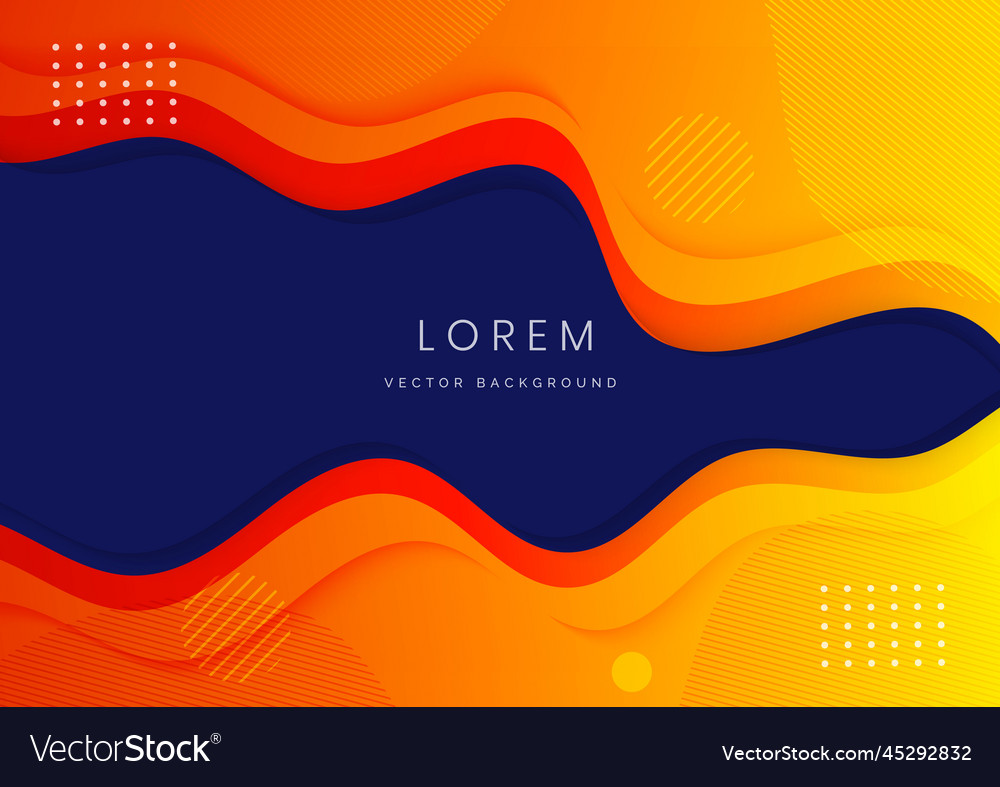 Abstract orange gradient wave design on dark blue