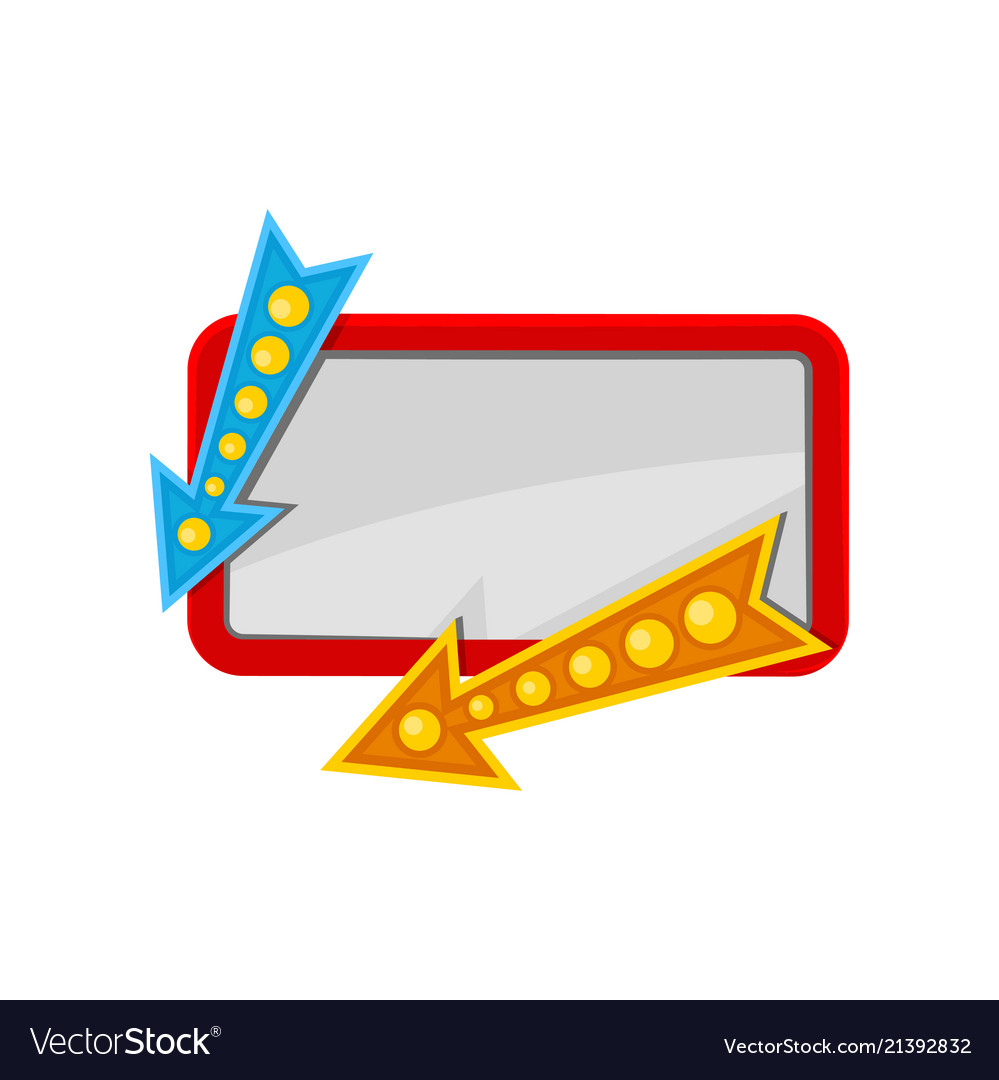 Billboard With Red Frame And Two Arrows Bulb Vector Image