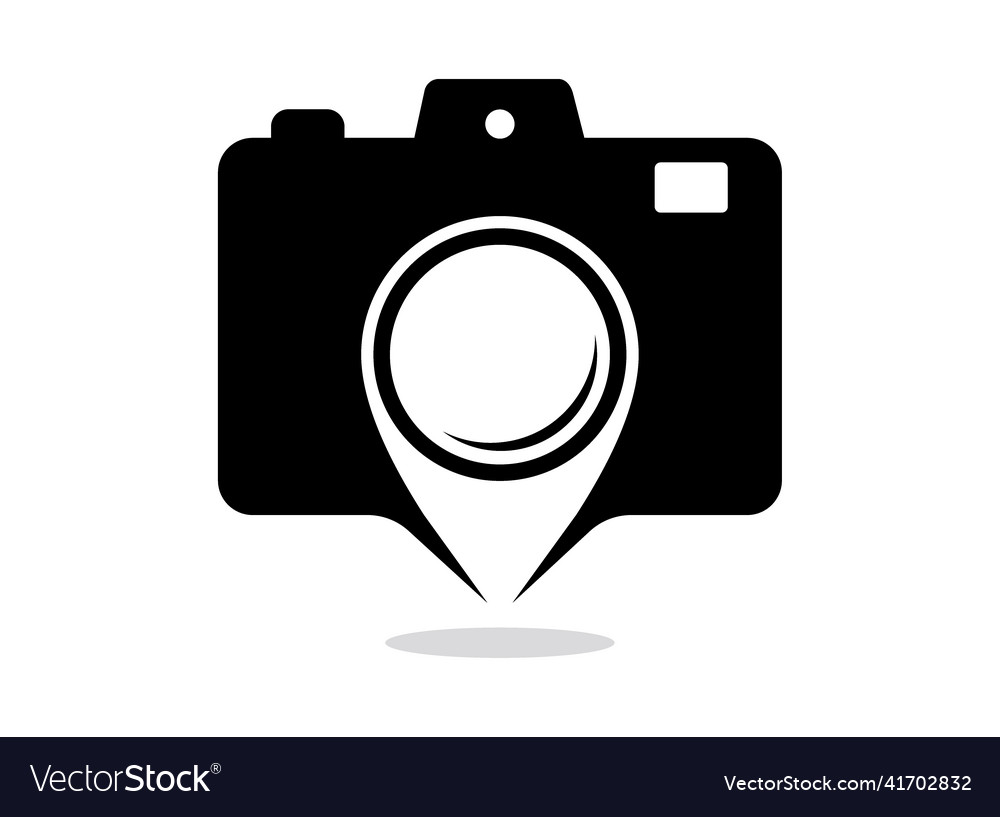 Camera photography pin logo image Royalty Free Vector Image