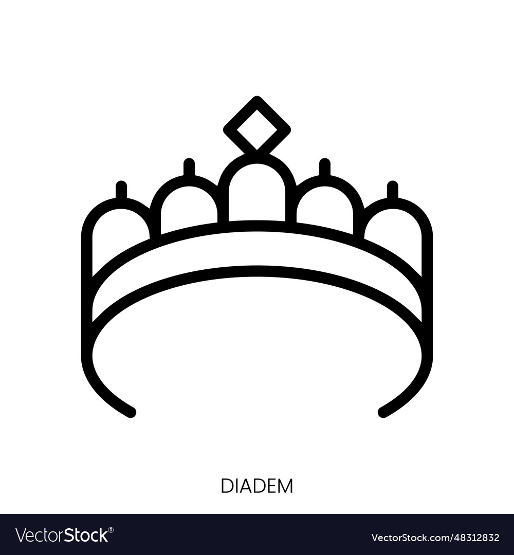 Diadem icon line art style design isolated