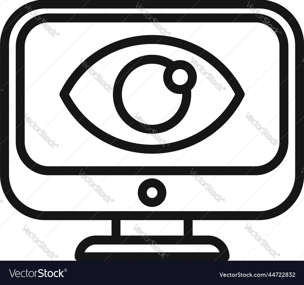 Eye monitor care icon outline test clinic Vector Image