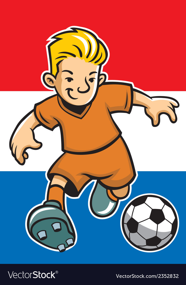 Holland soccer player with flag background Vector Image Holland soccer player with flag background Vector Image