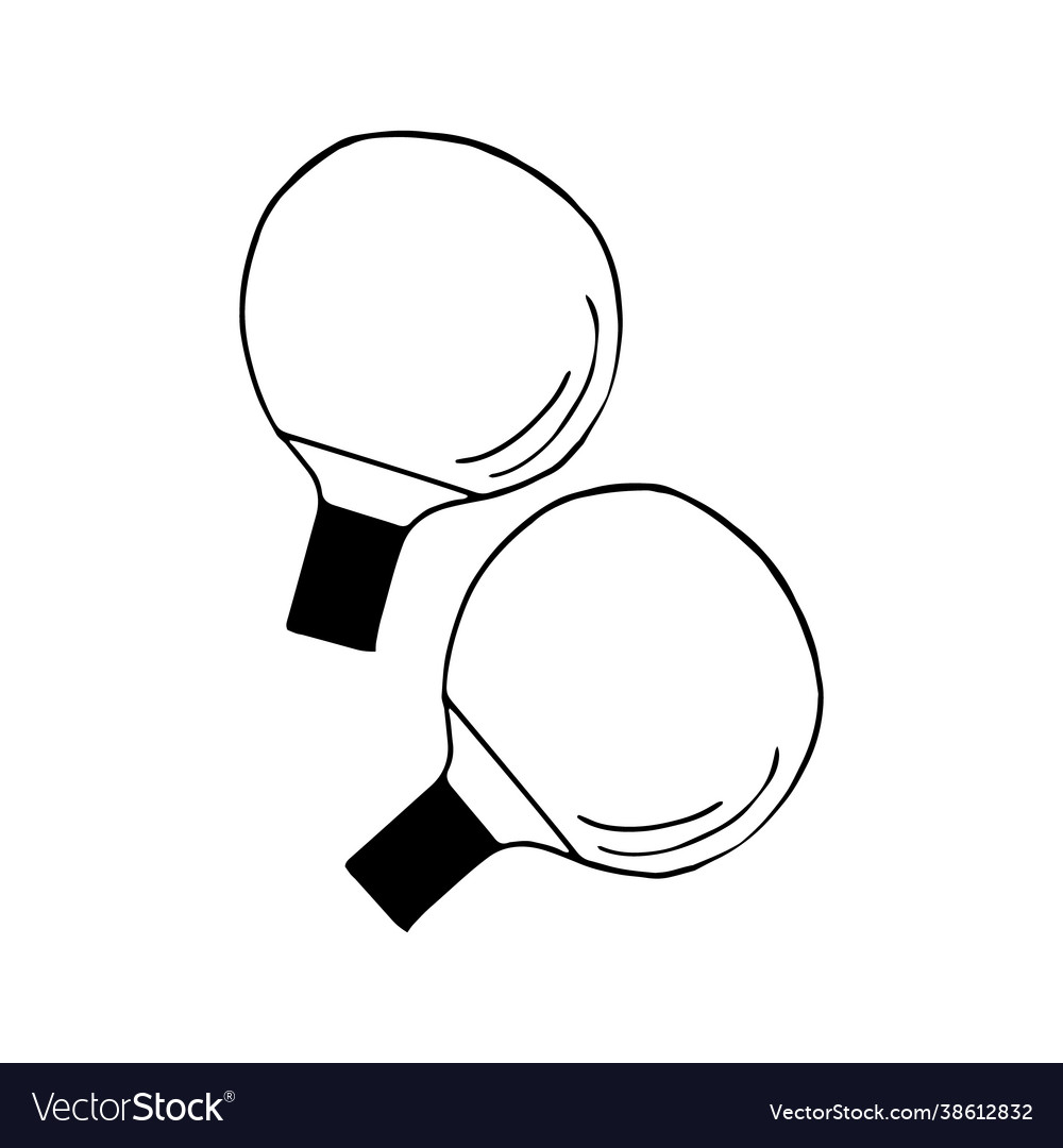 Ping pong rackets hand drawn doodle icon Vector Image