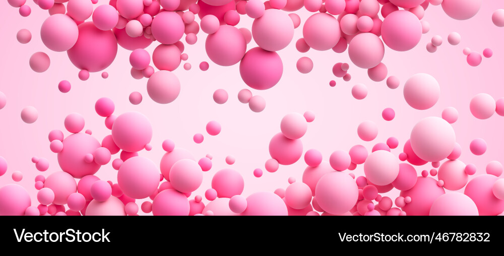 Pink soft random flying balls Royalty Free Vector Image