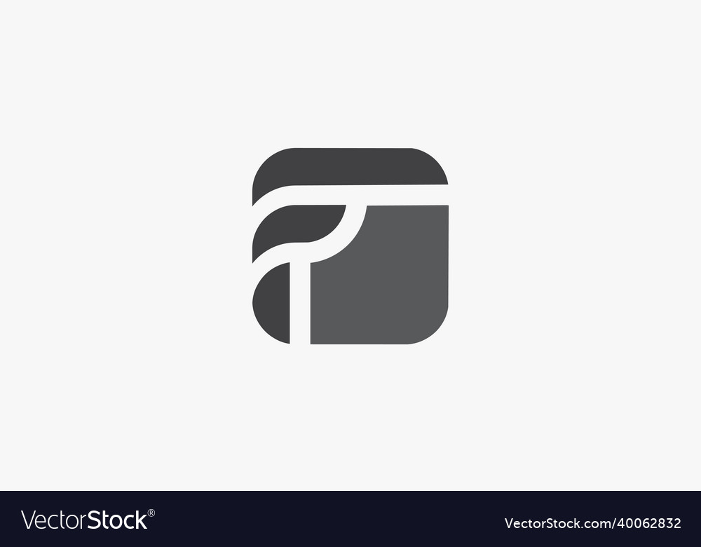 Square letter f logo isolated on white background Vector Image