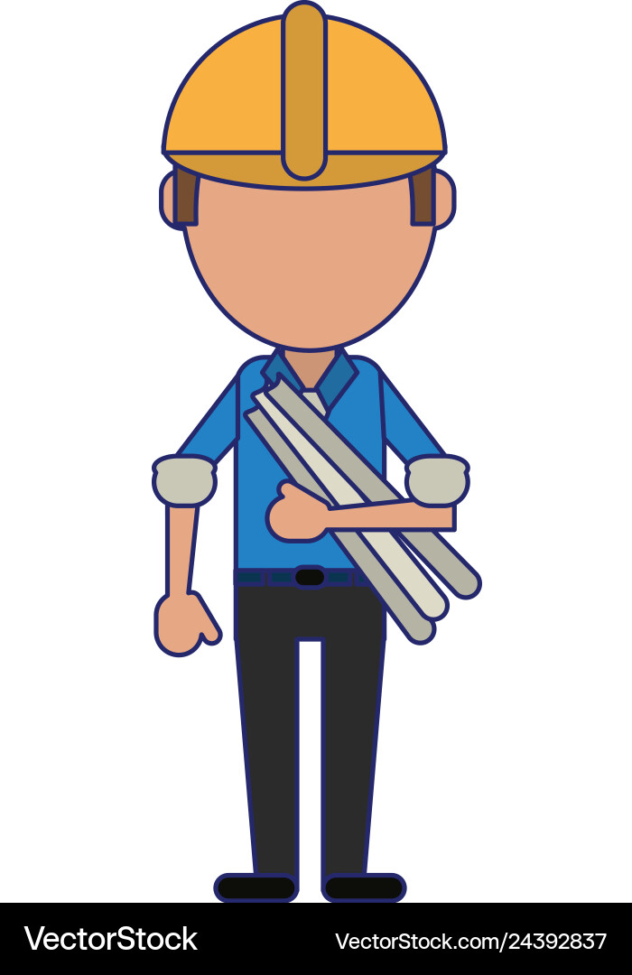 Construction worker avatar Royalty Free Vector Image