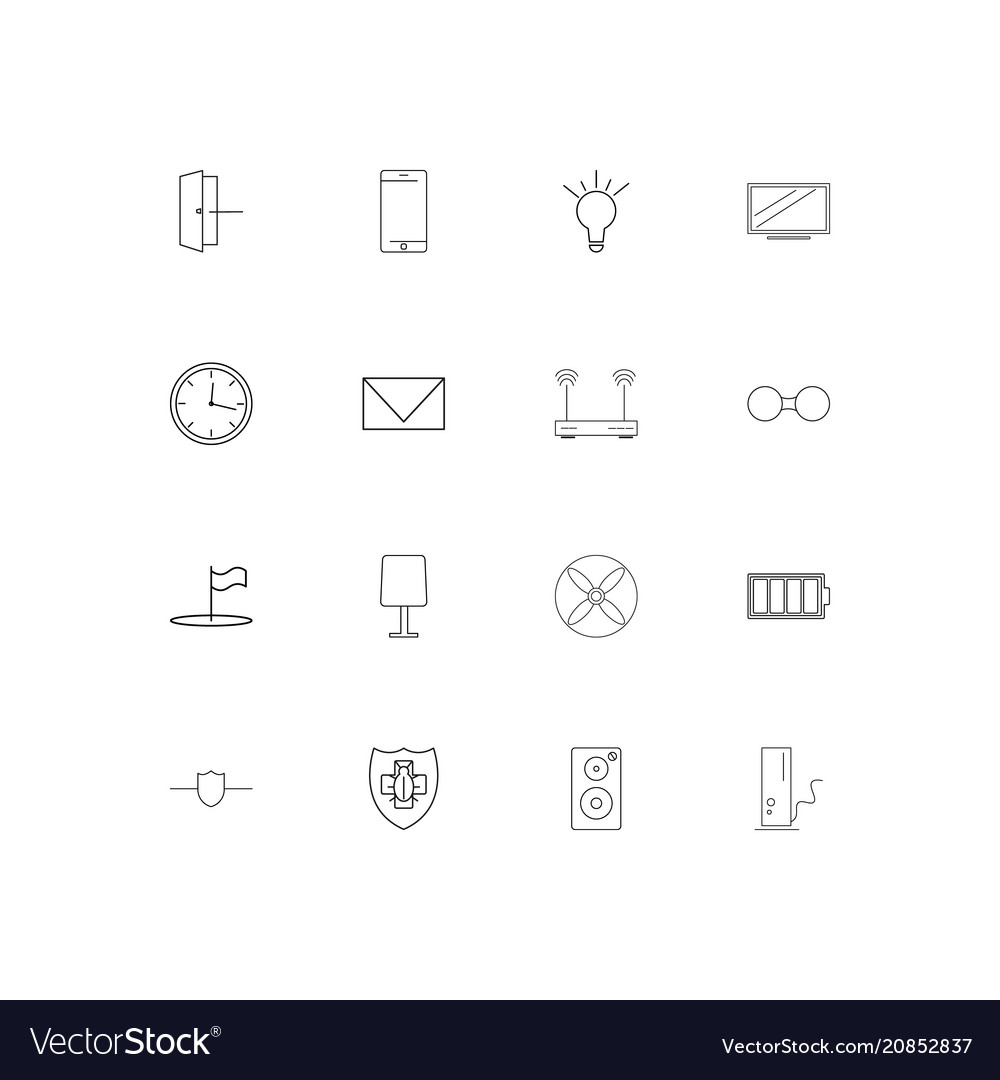 Geräte lineare dünne Icons gesetzt umrissen einfach