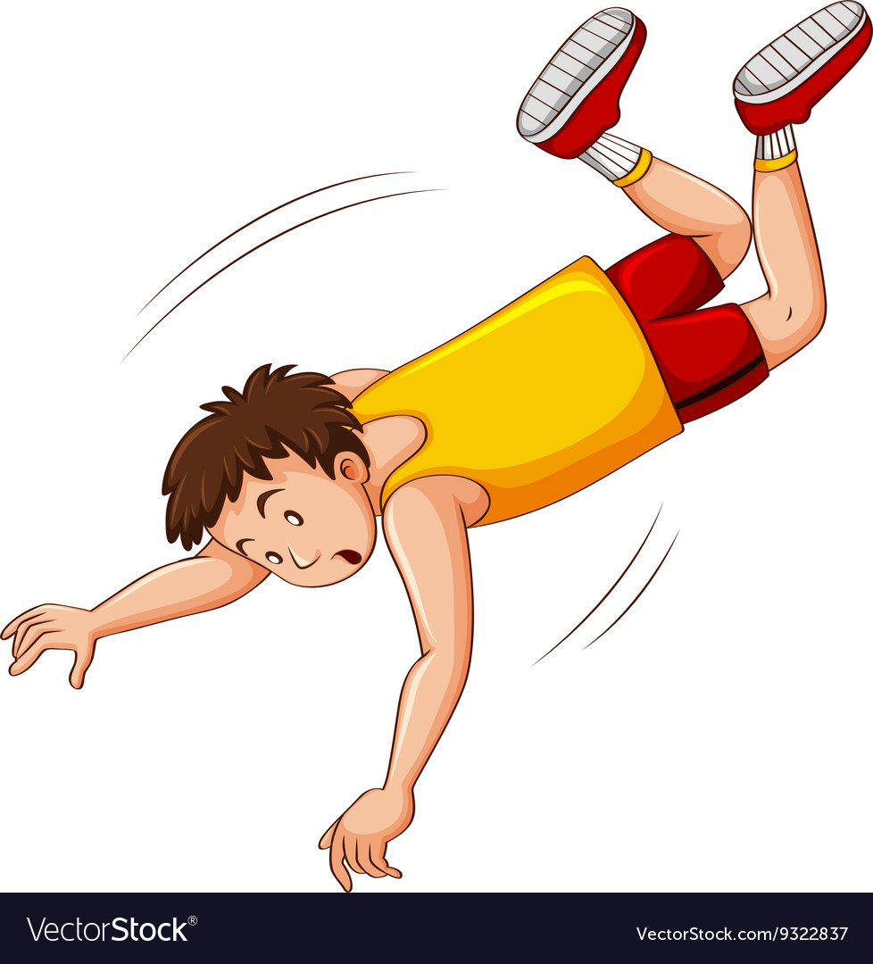 Man in yellow shirt falling down Royalty Free Vector Image