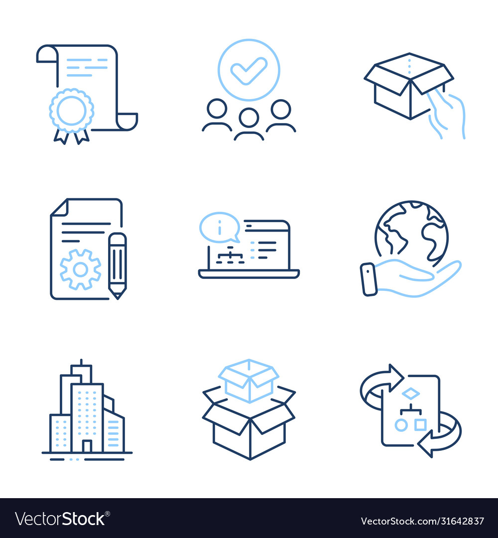 Packing boxes hold box and technical algorithm Vector Image