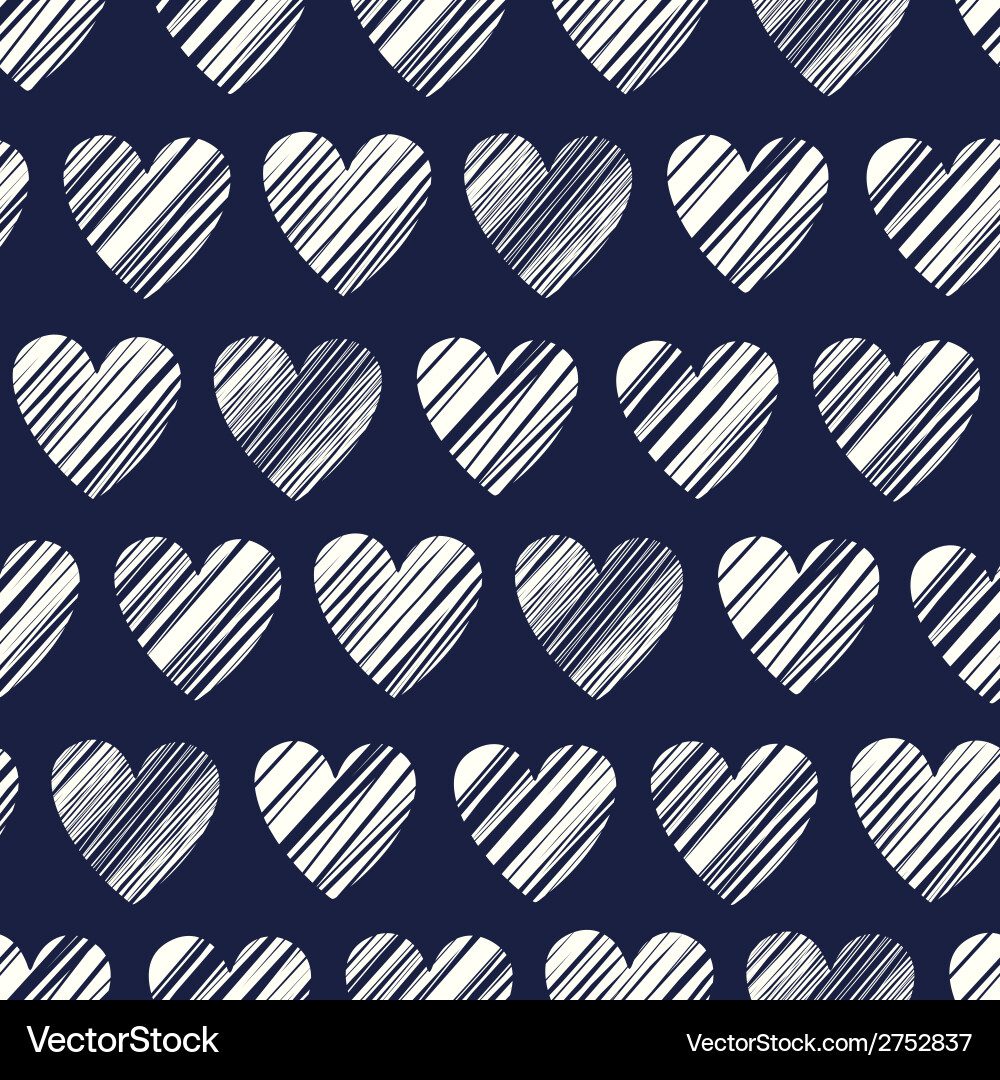Seamless pattern with hearts Royalty Free Vector Image