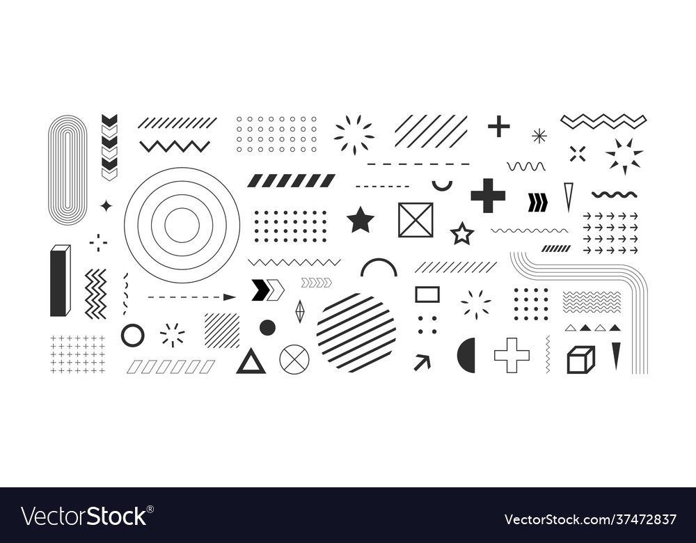 Set of geometric shapes abstract design elements Vector Image