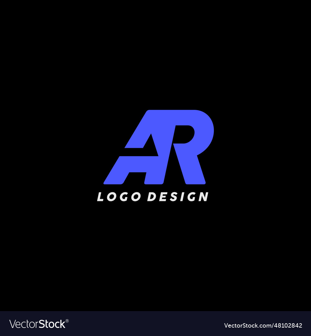 Ar logos letter design in bold and clean style Vector Image