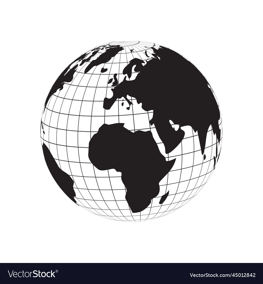 Globe world continents europe and africa map Vector Image