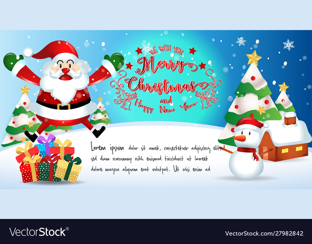 Merry christmassanta claus cute cartoon