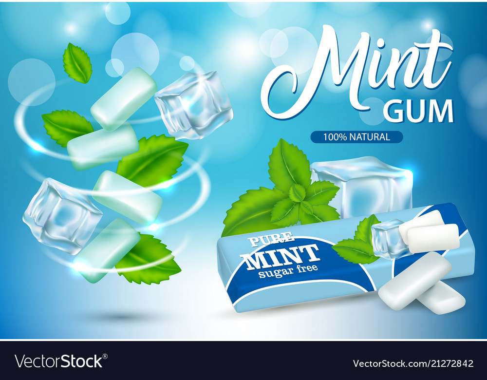 Mint Chewing Gum Ads Realistic Royalty Free Vector Image