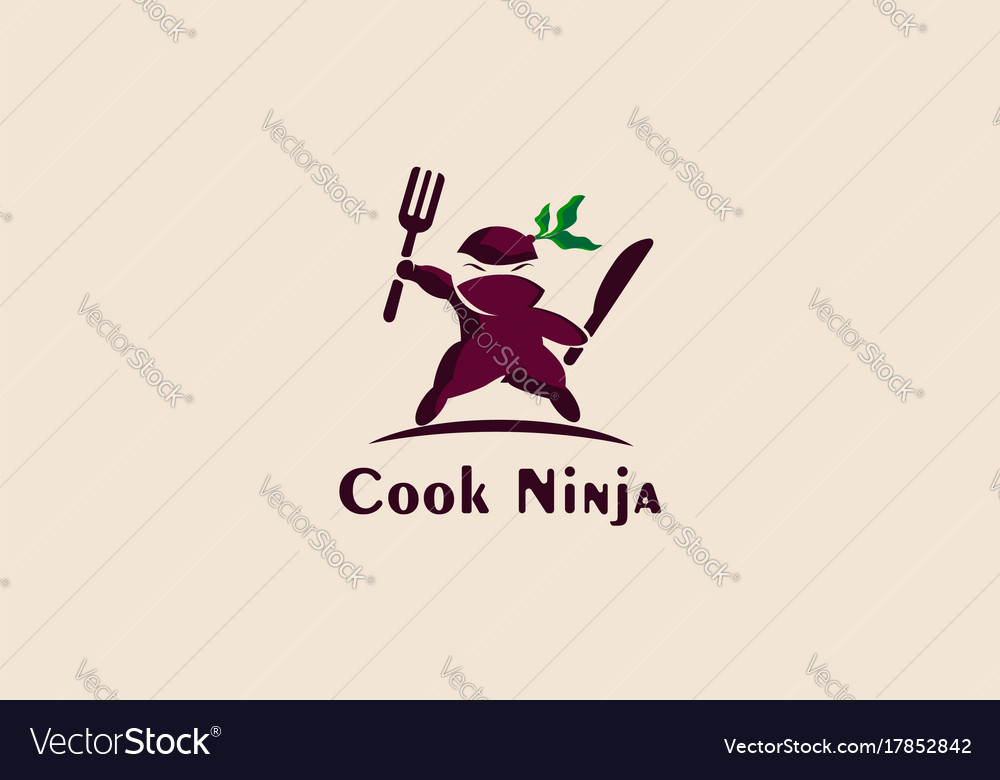 ninja character logo template royalty free vector image