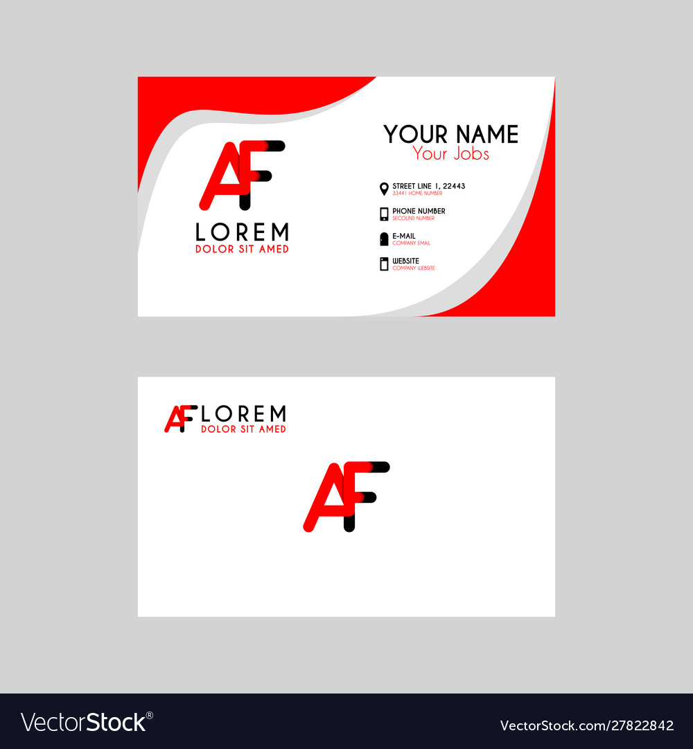 Simple business card with initial letter af