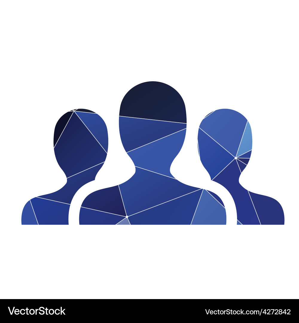 Team icon abstract triangle Royalty Free Vector Image
