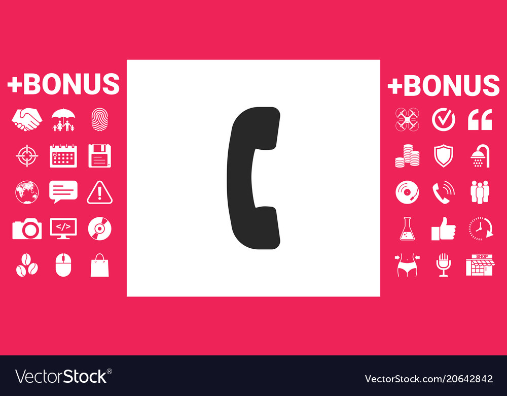 Telephone handset receiver symbol icon